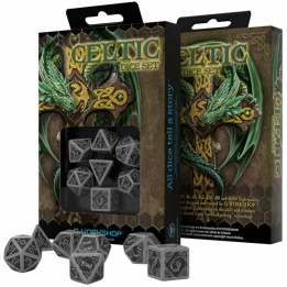 Acheter Set de 7 Dés - Celtic 3D - Gris et Noir - Ludifolie
