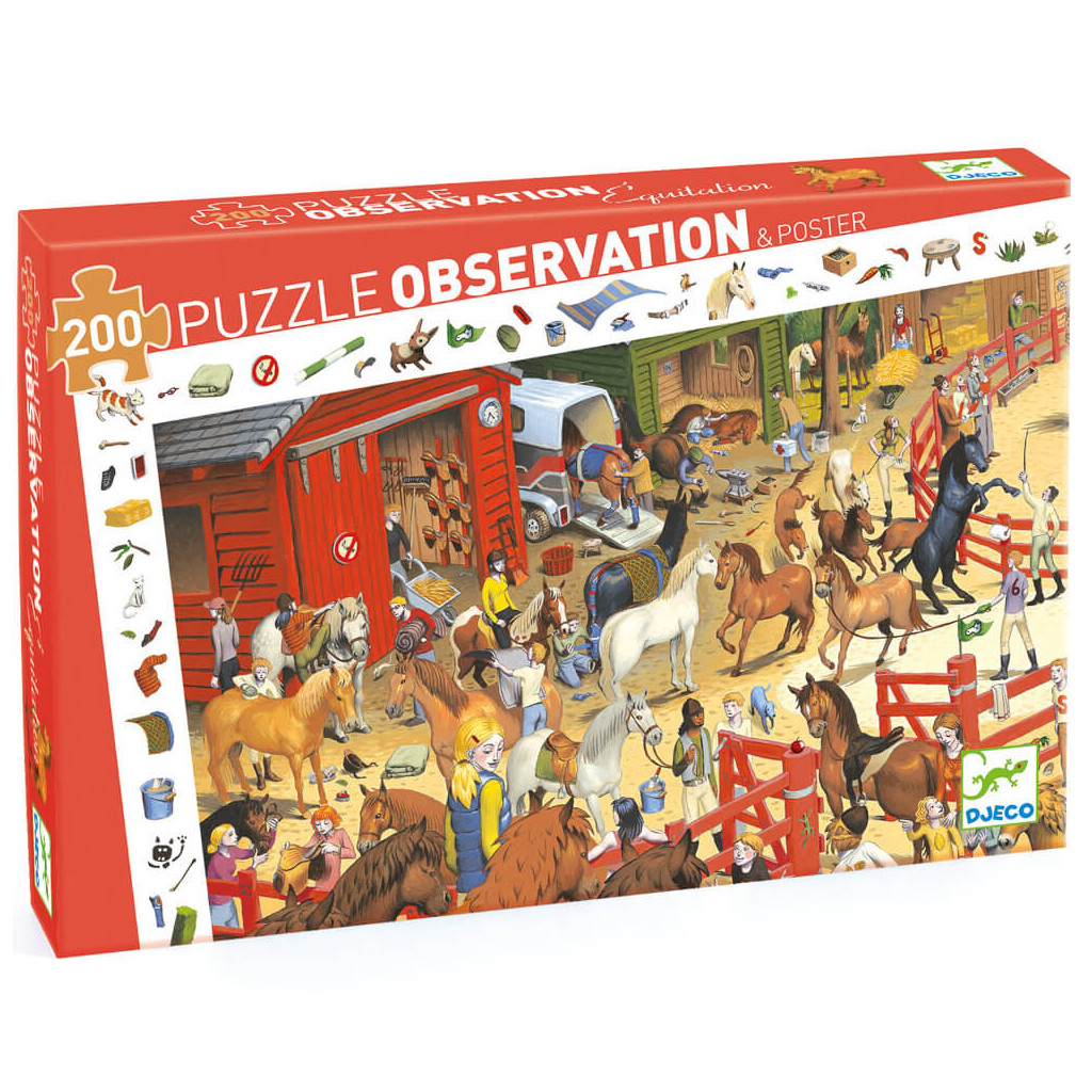 Acheter Puzzle Observation -Equitation - 200 Pièces - Djeco