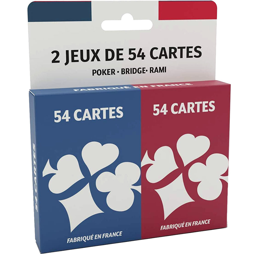 Ducale - Jeu de Rami 2 x 54 Cartes - Fabriqué en France - Jeu de Rami, A  partir de 6 ans, Canasta, 64, Crapette : : Jouets