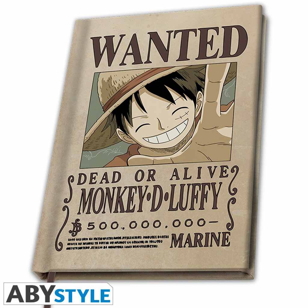 Acheter One Piece - Cahier A5 Wanted Luffy - Abystyle - Ludifolie