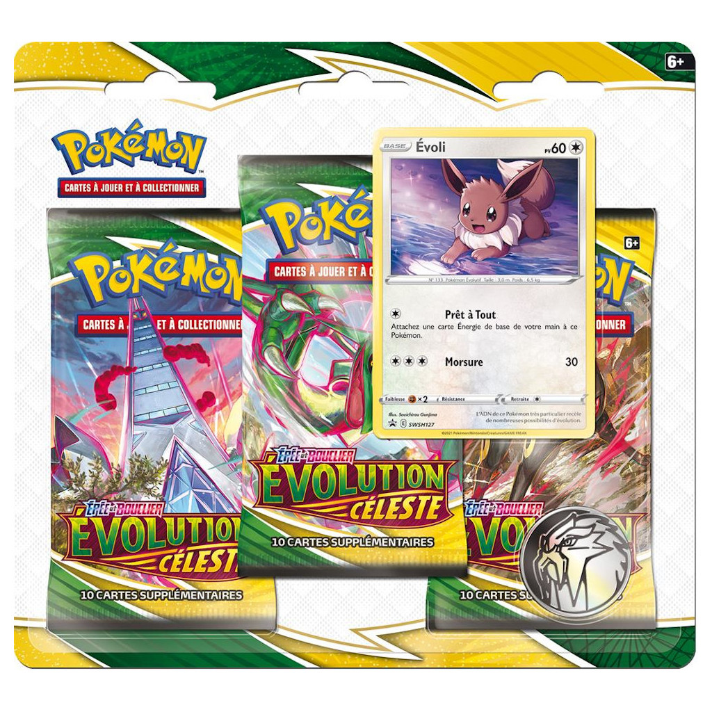 Acheter Pokemon Pack 3 Boosters EB07 Evolution Céleste Evoli
