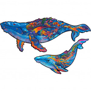 Puzzle en Bois - Baleines Taille S