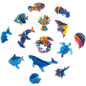 Puzzle en Bois - Baleines Taille S