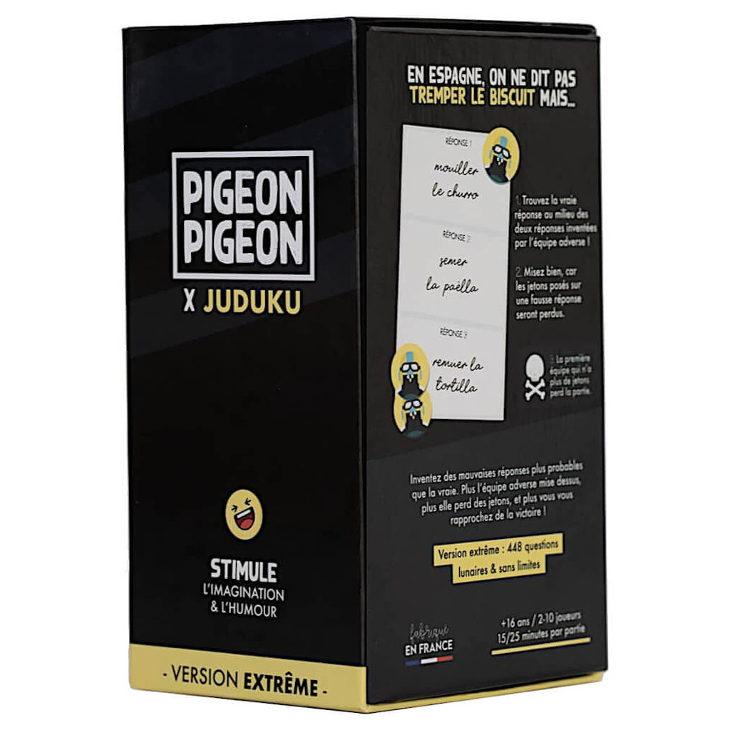 Acheter Pigeon Pigeon Noir - Extrême x Juduku - Ludifolie