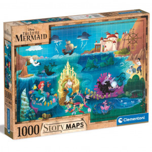 Disney - Puzzle Story Maps 1000 Pièces - La Petite Sirène
