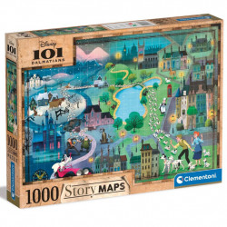 Disney - Puzzle Story Maps 1000 Pièces - Les 101 Dalmatiens
