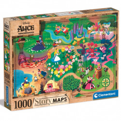 Disney - Puzzle Story Maps 1000 Pièces - Alice au Pays des Merveilles