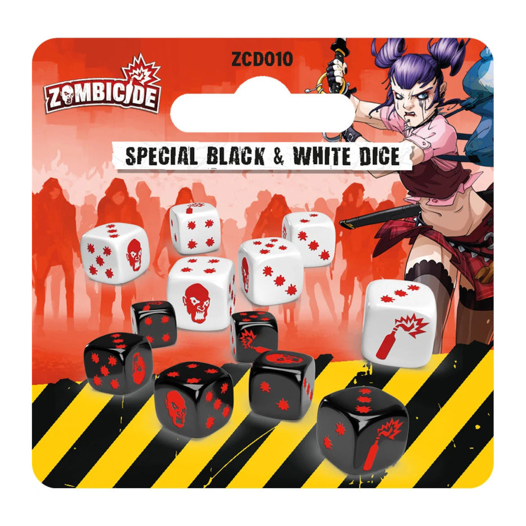 Zombicide 2ème Edition - Dés Spéciaux Noirs et Blanc