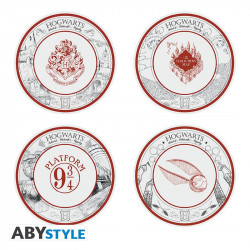 Harry Potter - Set de 4 Assiettes Univers Hogwarts