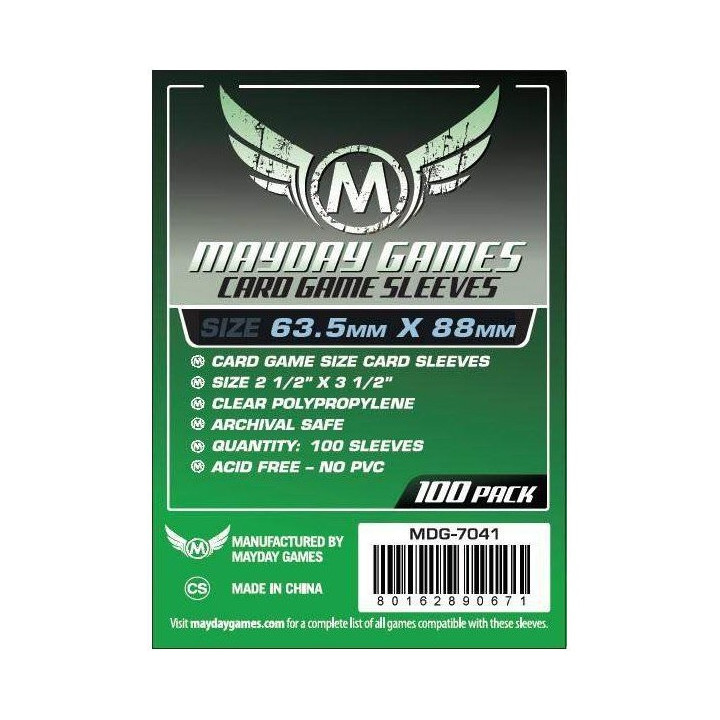 100 Protège Cartes Standard 63,5x88mm Mayday souple (MDG-7041)