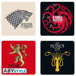 Game of Thrones - Set de 4 Dessous de Verre - Maisons