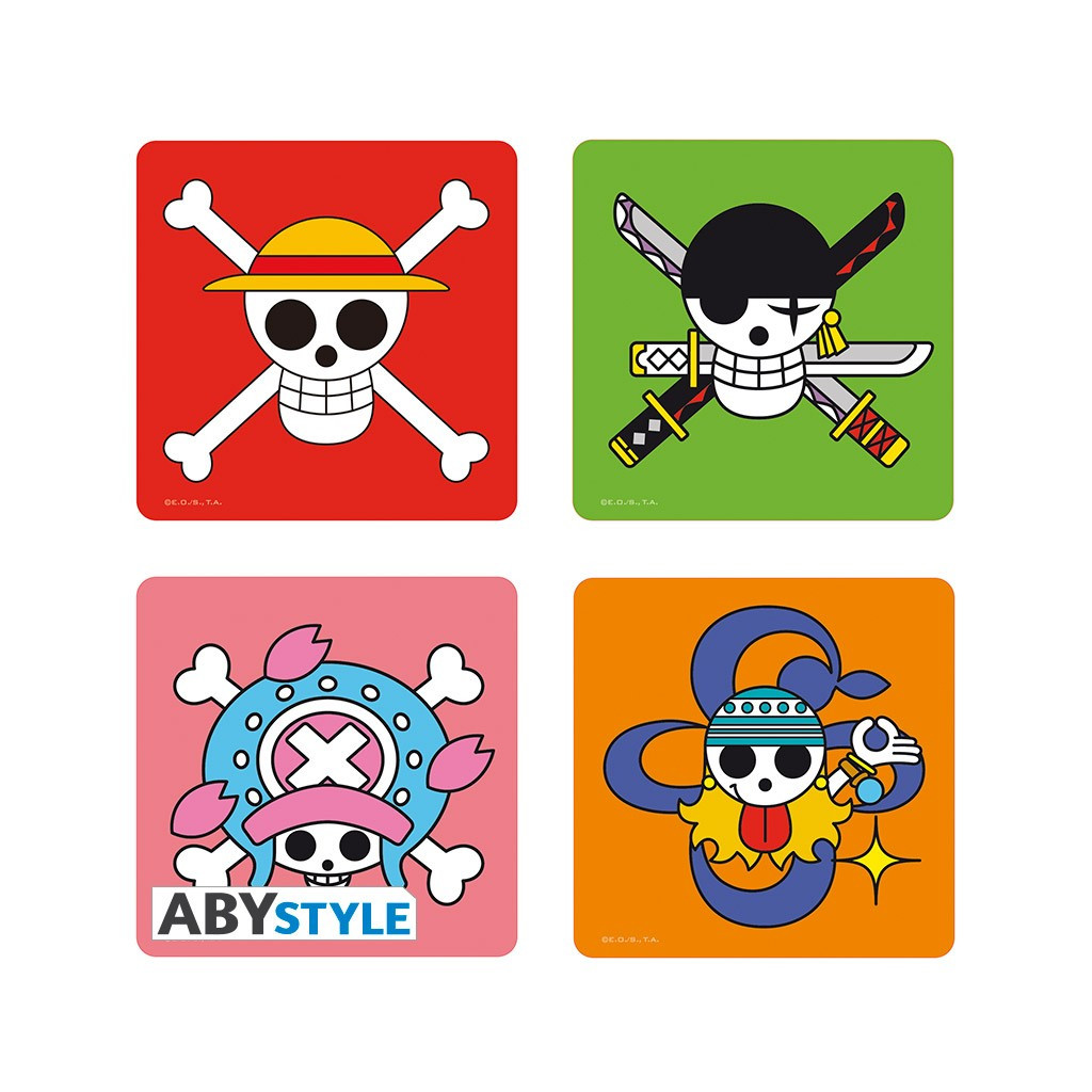 Acheter One Piece - Set de 4 Dessous de Verre - Skulls - Ludifolie