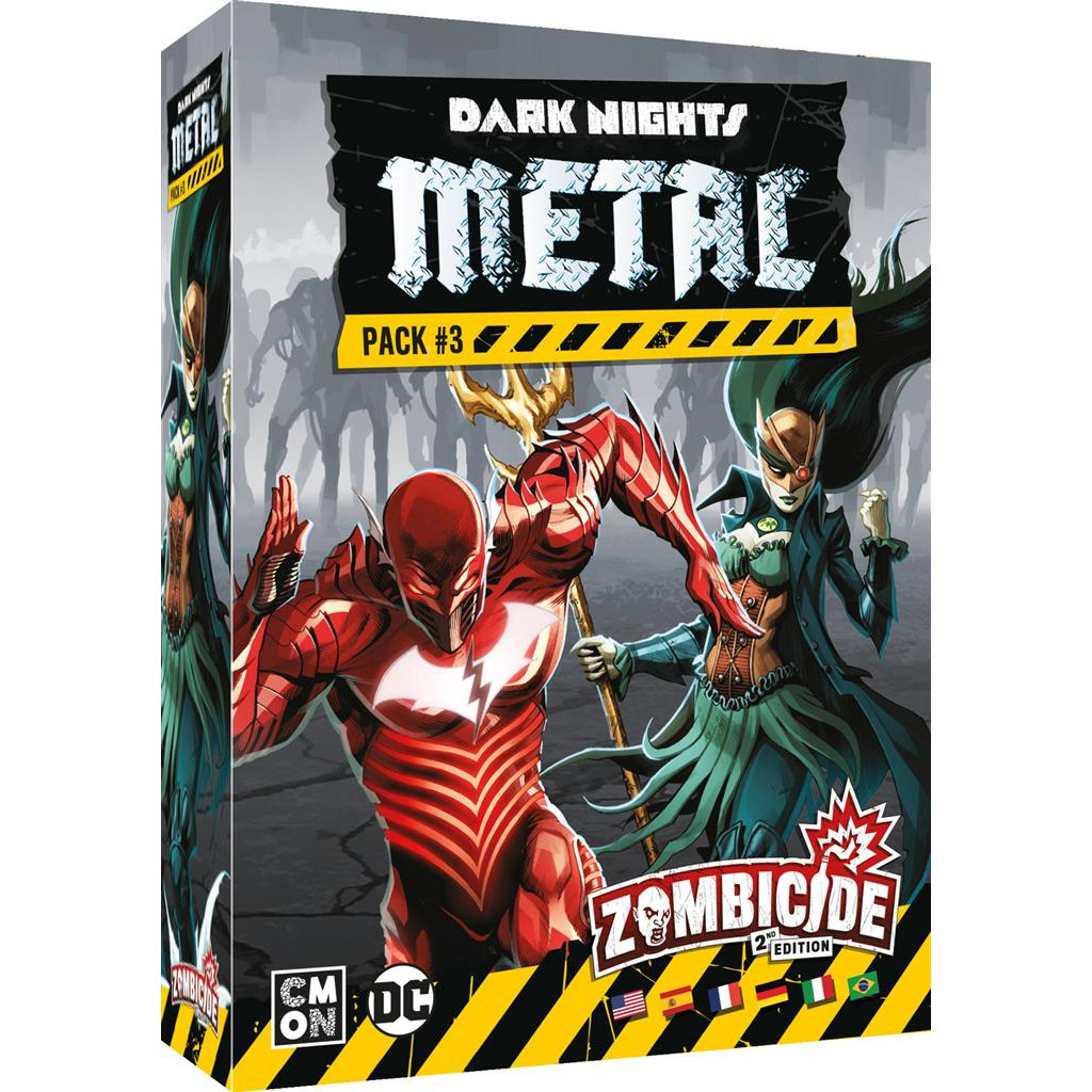 Asmodee - Zombicide: Dark Nights, Metal Pack 1 - Espansione Con 6 Miniature Di Batman E Justice League, Edizione Italiana