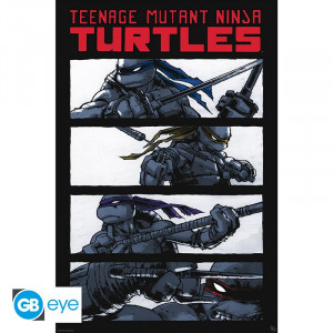 Tortues Ninja - Poster Comics NB (91,5 x 61 cm)