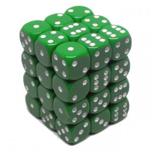 Set de 36 Dés 6 Opaque - Vert (Chessex 25805)