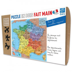 Puzzle Bois Fait Main - Carte de France des Départements