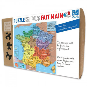 Puzzle Bois Fait Main - Carte de France des Départements