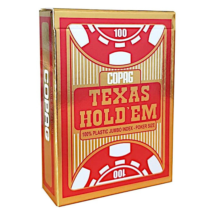 Copag - 54 Cartes Poker 100% Plastic - Jumbo 2 Index - Rouge
