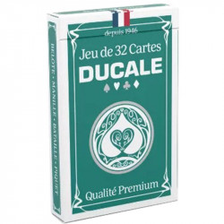 Jeu de 32 cartes à jouer 100% plastique à index français - belote