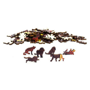 Rainbow Puzzle en bois - Lion - 121 pièces