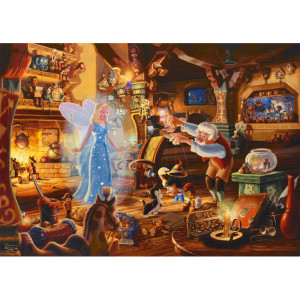 Puzzle Disney Kinkade - Gepetto, Pinocchio et la Fée - 1000 pièces