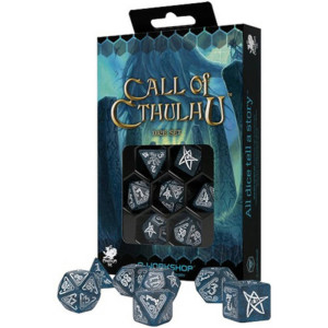 Set de 7 Dés - Call of Cthulhu - Abyssal / Blanc