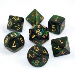 Set de 7 Dés - Scarabée Jade (Chessex 27415)