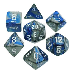 Set de 7 Dés - Gemini Bleu et Acier (Chessex 26423)