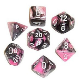 Acheter Set de 7 Dés - Gemini Noir et Rose (Chessex 26430)