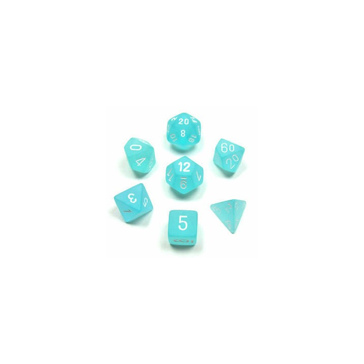 Set de 7 Dés - Givrés Sarcelle (Chessex 27405)