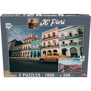 Puzzle JC Pieri - La Havane 1000 pièces et Rainbow Mountain 500 pièces