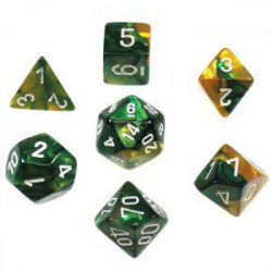 Set de 7 Dés - Gemini Or et Vert (Chessex 26425)