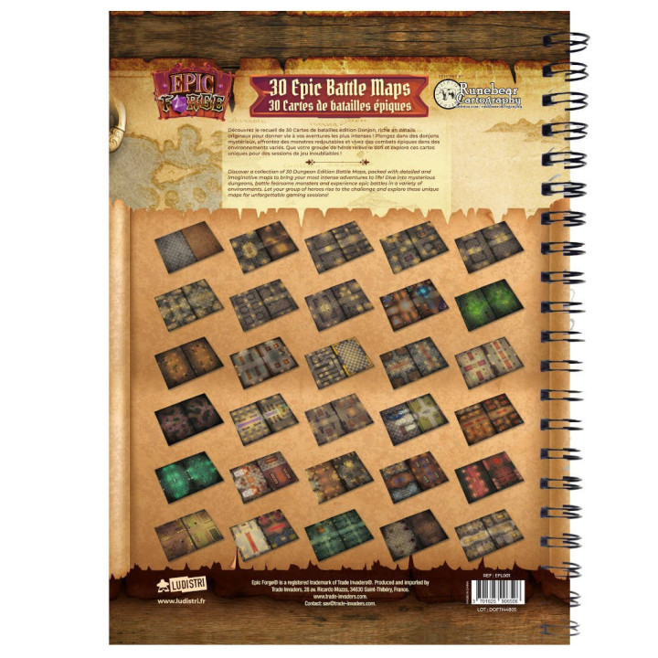 Livre Plateau de Jeu : Cartes de Batailles Epiques - Edition Donjon A3