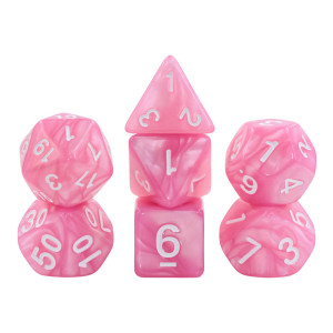 Set de 7 Dés Multiformat - Rose Nacré