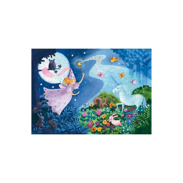 Acheter Puzzle Silhouette - 36 Pièces - La Fée et la Licorne - Ludifolie