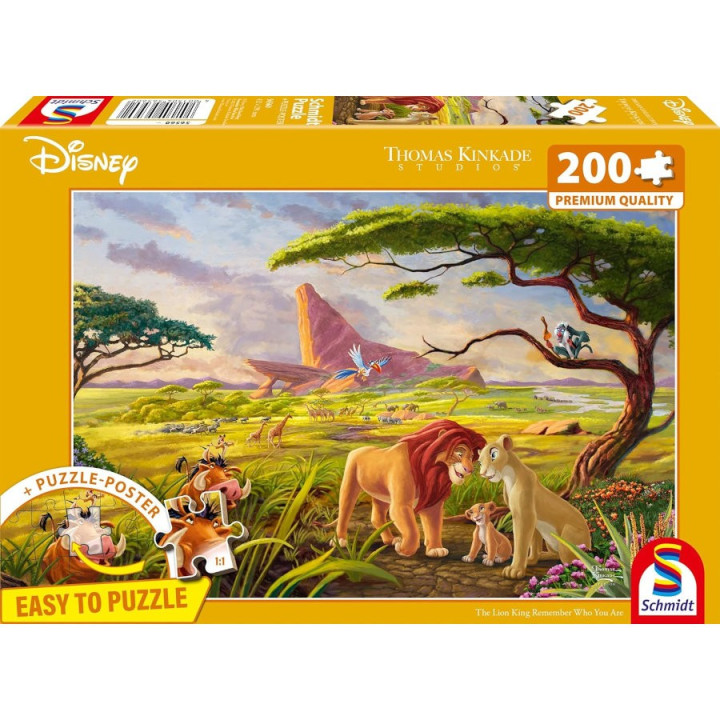Puzzle Kinkade - Le Roi Lion - Souviens-toi Qui Tu Es - 200 Pièces