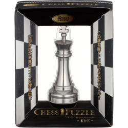 Cast Huzzle Chess King Silver