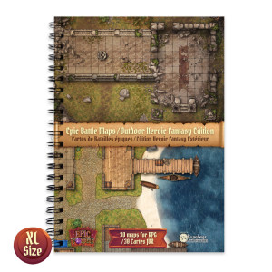 Boite de Livre Plateau de Jeu : Cartes de Batailles Epiques - Edition Outdoor Heroic Fantasy A3