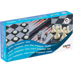 Coffret 3 En 1 - Échecs, Dames Et Backgammon Pliable et Magnétique (Cayro)