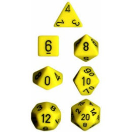 Acheter Set de 7 Dés - Opaque - Jaune / Noir (Chessex 25402)