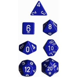 Acheter Set de 7 Dés - Opaque - Bleu / Blanc (Chessex 25406)