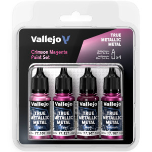 Boite de Vallejo - True Metallic Metal : Crimson Magenta Set