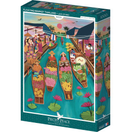 Puzzle Marché Flottant En Thaïlande - 1000 Pièces